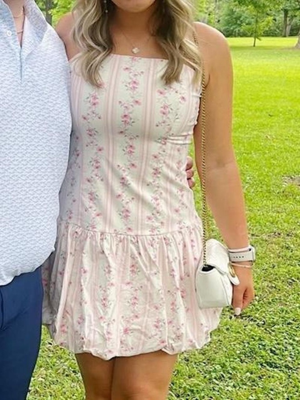 Light Pink Floral Strapless Sundress